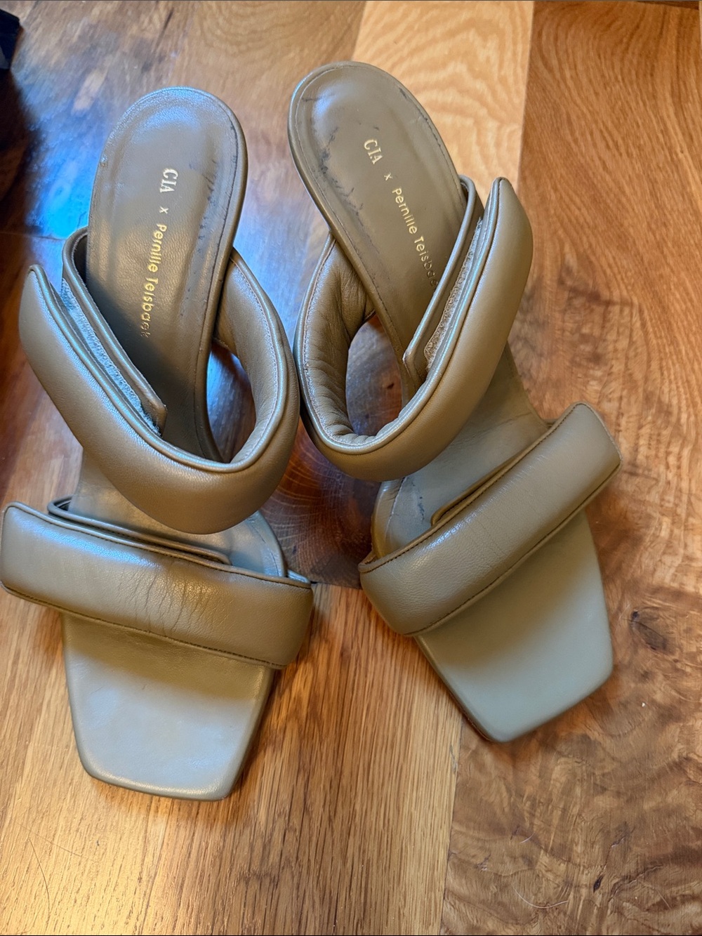 CIA x Pernille Teisbaek Olive Padded Slide heels